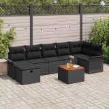 Cumpara ieftin Set de canapele pentru grădină 8 pcs Negru poliratan