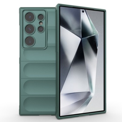 Husa Wave din Silicon compatibila Samsung Galaxy S24 Ultra Anti-Shock, Verde foto
