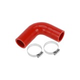 Furtun de răcire din silicon 90&deg; cu diametru interior 32 mm și lungime 90 mm, cu cleme &ndash; roșu