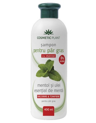 Sampon pentru Par Gras cu Mentol 400ml Cosmetic Plant foto