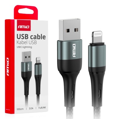 Cablu USB-Lightning 3A 100cm FullLINK, AMIO, 1buc AutoDrive ProParts foto