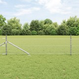 Gard hexagonal vidaXL 0,4 x 25 m din oțel galvanizat, Piloni de gard vidaXL cu v&acirc;rf 13 buc &Oslash;32 mm 60 cm din oțel galvanizat