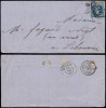 France 1867 Cover + Content Paris Libourne ambulant cancellation DB.368