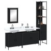 Gossi set mobilier de baie, 4 piese, negru, lemn prelucrat