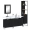 vidaXL Set mobilier de baie, 4 piese, negru, lemn prelucrat 3214810