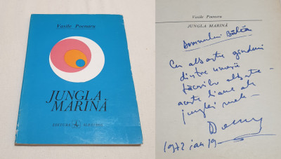 JUNGLA MARINA Carte cu dedicatie &amp;amp; AUTOGRAF autor Vasile Poenaru 1971 foto