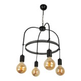 Lampa suspendata, lux.pro, PXTA-8169 Llandudno, 4 x E27, max 60W, 78 x 43 x 43 cm, metal, negru HausGarden Leisure