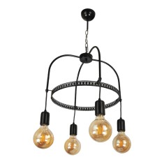 Lampa suspendata, lux.pro, PXTA-8169 Llandudno, 4 x E27, max 60W, 78 x 43 x 43 cm, metal, negru HausGarden Leisure
