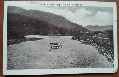 Carte postala, Piatra Neamt, pluta pe Bistrita, 1930 foto