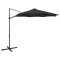 Umbrelă &icirc;n consolă cu st&acirc;lp și LED-uri, negru, 300 cm