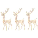 Decoratiuni ren de Craciun, 3 buc., multicolor, 128 cm, acril