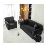 Cumpara ieftin Set Huse Canapea311 Catifea, Negru - JO891