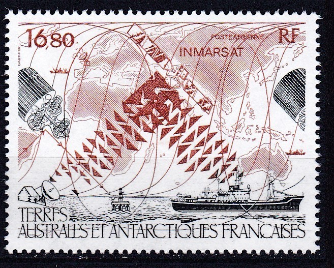 DB1 Colonii TAAF Terit Antarctice Franta 1987 Comunicatii Satelit Inmarst 1 v. MNH