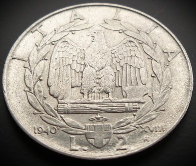 Moneda istorica 2 LIRE - ITALIA FASCISTA, anul 1940 * cod 104 foto
