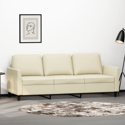 Canapea cu 3 locuri, crem, 180 cm, piele ecologica GartenMobel Dekor foto