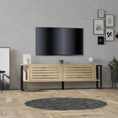 Comoda TV, Puqa Design, Bex, 160x50.4x24.5 cm, PAL, Maro