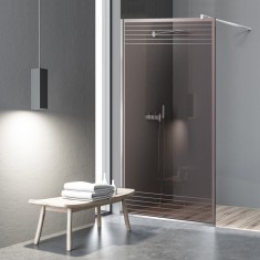 Paravan dus walk-in Aqua Roy INOX, model Fence incolor sticla 8 mm bronz, securizata, anticalcar, 70x195 cm