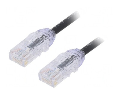 Patch Cord Cat6a U/UTP Negru 5m 28AWG LSZH foto