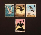 Jersey 1975 - Set Complet de 4 Mărci Poștale "Păsări Marine Protejate" (Protective Seabirds / Ornitologie) - Cod: -A992