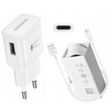 Incarcator Samsung EP-TA200 + Cablu de date Type C Fast Charging White