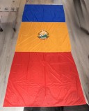 Drapel steag RSR 120 X 300 Republica Socialista Romania fabricatie RGD / DDR