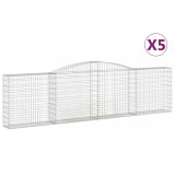 Cumpara ieftin Cosuri gabion arcuite 5 buc, 400x30x100/120 cm fier galvanizat