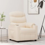 vidaXL Fotoliu rabatabil, crem, material textil