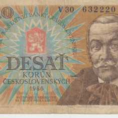 M1 - Bancnota foarte veche - Cehoslovacia - 10 coroane - 1986