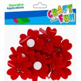 Trifoi cu buburuza cu sticker autoadeziv,rosu,3.5 cm,12 bucati set