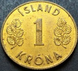 Cumpara ieftin Moneda 1 KRONA / COROANA - ISLANDA, anul 1973 * cod 1665 A = excelenta!, Europa