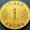 Moneda 1 KRONA / COROANA - ISLANDA, anul 1973 * cod 1665 A = excelenta!