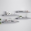 Gossi rafturi de perete suspendate, 4 buc., gri, 80x23,5x3,8 cm, mdf