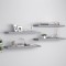 Gossi rafturi de perete suspendate, 4 buc., gri, 80x23,5x3,8 cm, mdf