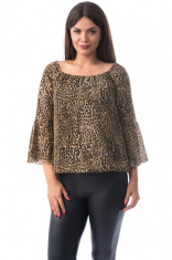 X734-8 Bluza vaporoasa cu imprimeu animal print foto