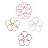 Elastice de păr mini cu lurex, Set 24 buc, Roz/Nude/Auriu, CMCLASS