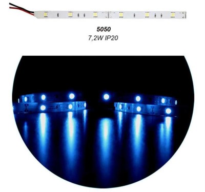 Banda LED 7.2W m 12V IP20 lumina albastra Lumen Adeleq 05-080 albastru foto