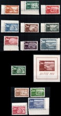 Iugoslavia Yugoslavia 1951, Mi #644-652 + 653 + Bl 5 + 689-692, Posta Aeriana, avion, vederi, ZEFIZ, MNH, cota 325 &euro;!