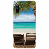 Husa silicon pentru Xiaomi Mi 9, Beach Chairs Palm Tree Seaside