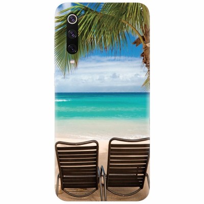 Husa silicon pentru Xiaomi Mi 9, Beach Chairs Palm Tree Seaside foto