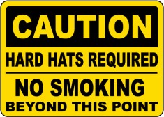 Caution Hard Hats Required No Smoking Sign foto