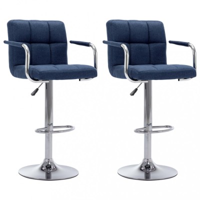 vidaXL Scaune de bar, 2 buc., albastru, material textil 283423 foto