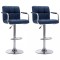 Scaune de bar, 2 buc., albastru, material textil