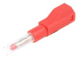 Mufă banană roșie 4mm 32A cu izolație și soclu axial