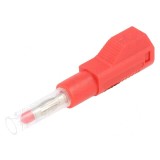 Mufă banană roșie 4mm 32A cu izolație și soclu axial