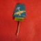 Insigna veche Croma - Avion tip 1940 ,metal si email ,h=2cm