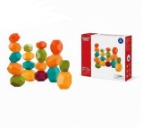 Joc educativ de echilibru, Pietricele colorate, 12 piese