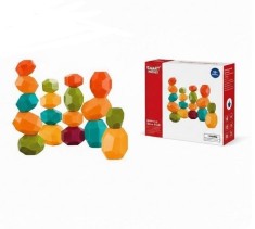 Joc educativ de echilibru, Pietricele colorate, 12 piese