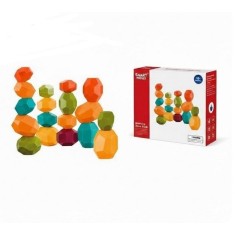 Joc educativ de echilibru, Pietricele colorate, 12 piese