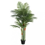 VidaXL Palmier artificial cu 3 trunchiuri, verde, 180 cm, PP