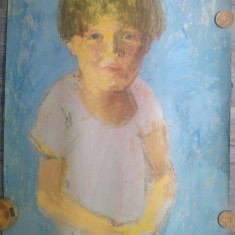 Portret de copil// tehnica mixta pe carton subtire